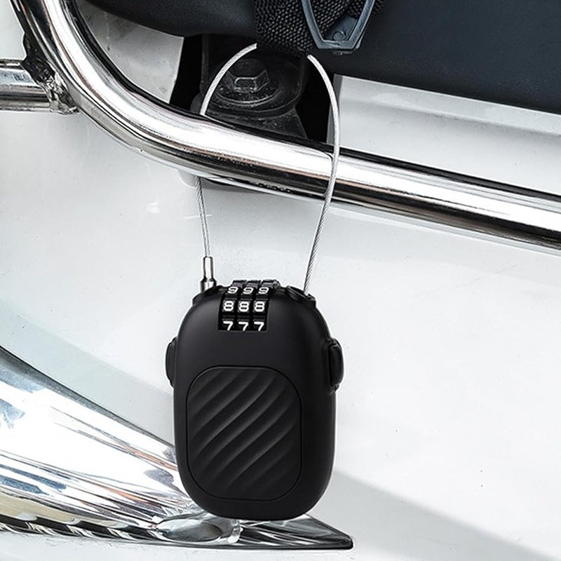 قفل أمتعة بكابل فولاذي قابل للسحب لحماية خوذة التزلج وعربة الأطفال وأمن السفر - Image 4